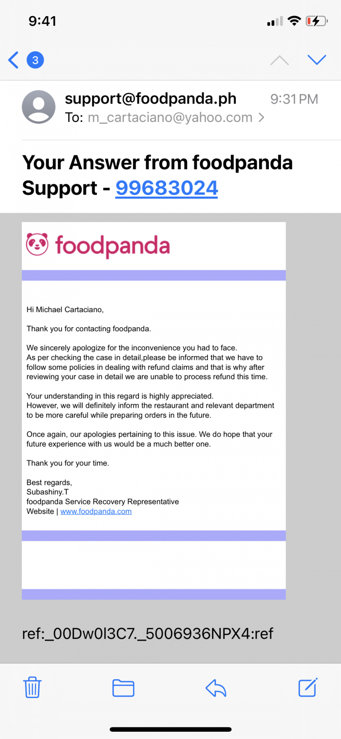 Foodpanda customer service